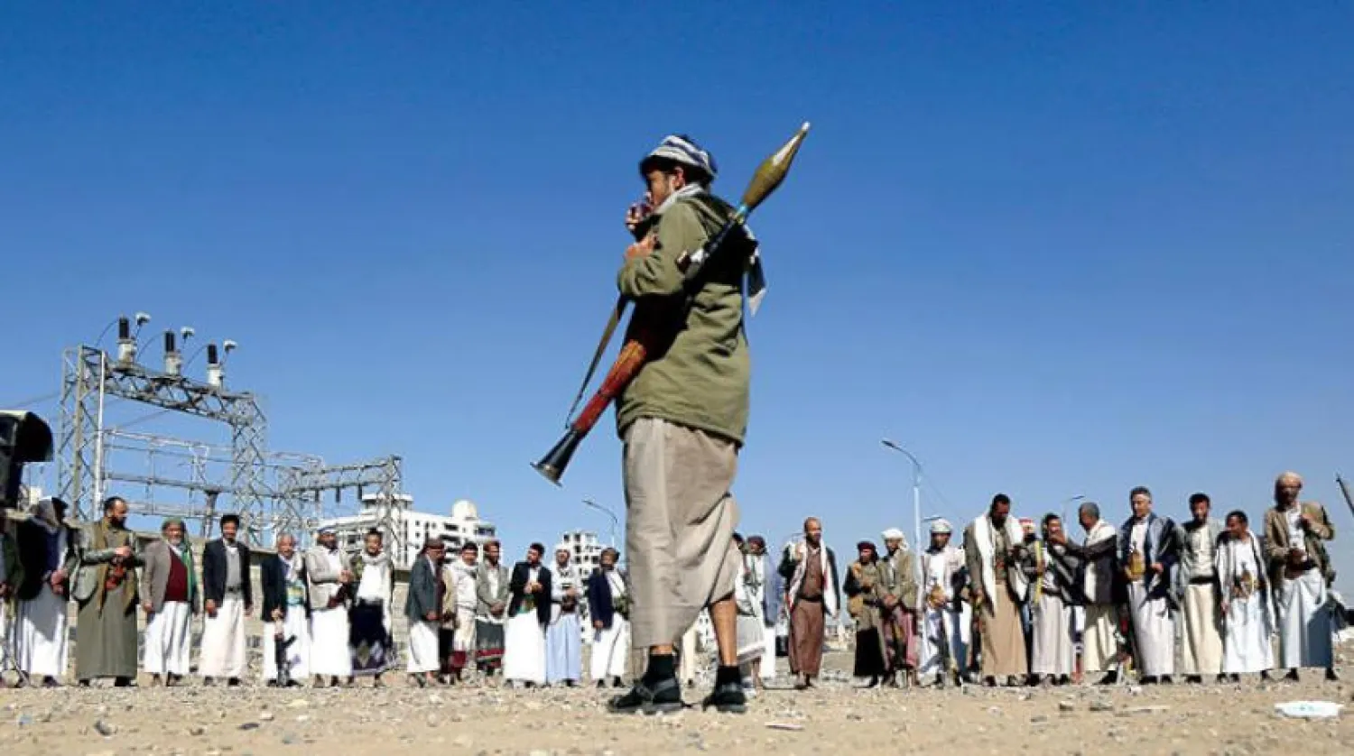  Part of a Houthi armed group gathering in Sanaa (Getty)