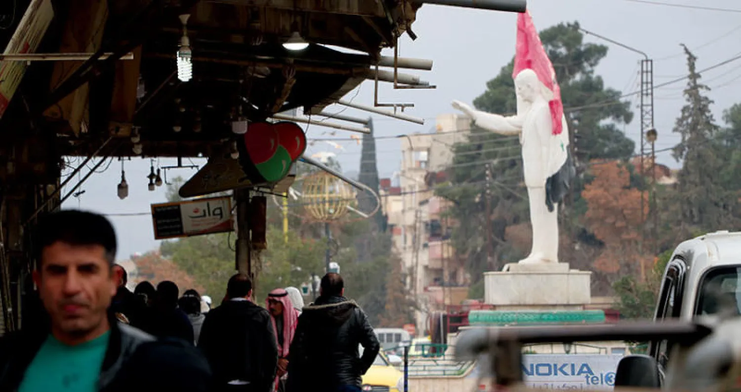 مركز القامشلي شمال شرقي سوريا كما بدا نهار امس (الشرق الاوسط)