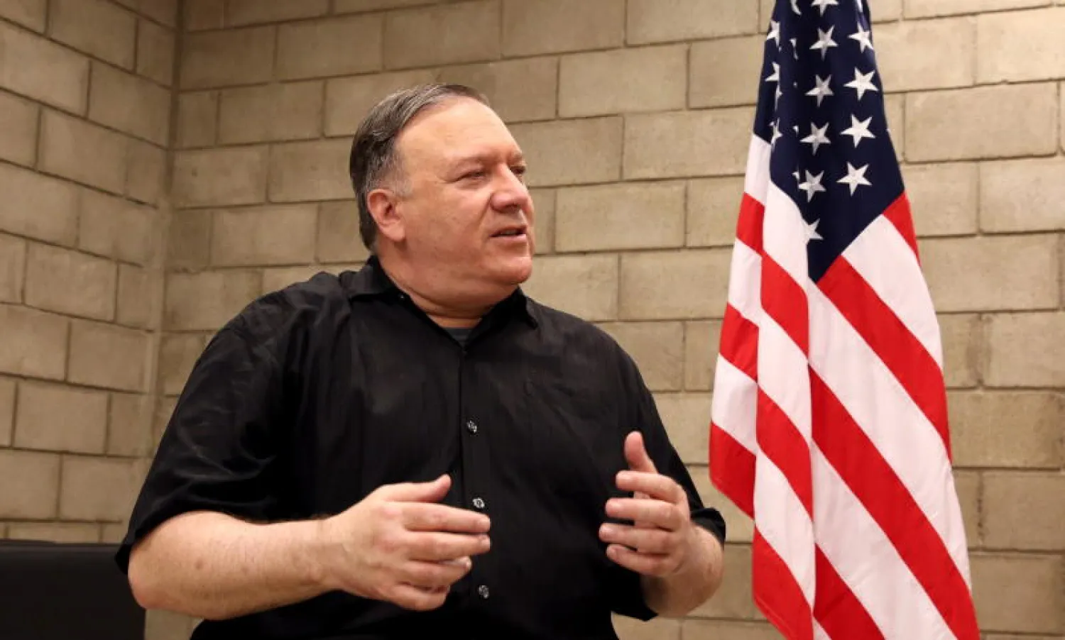 وزير الخارجية الأميركي مايك بومبيو خلال وجوده في كوكوتا (إ. ب. أ)