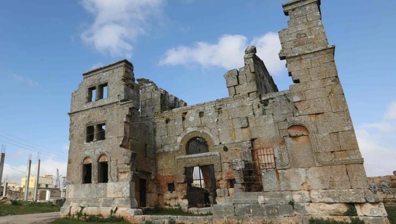 Experts say there are similarities between the 5th century Qalb Lozeh church in northwestern Syria and Notre-Dame cathedral in Paris. (AFP)
