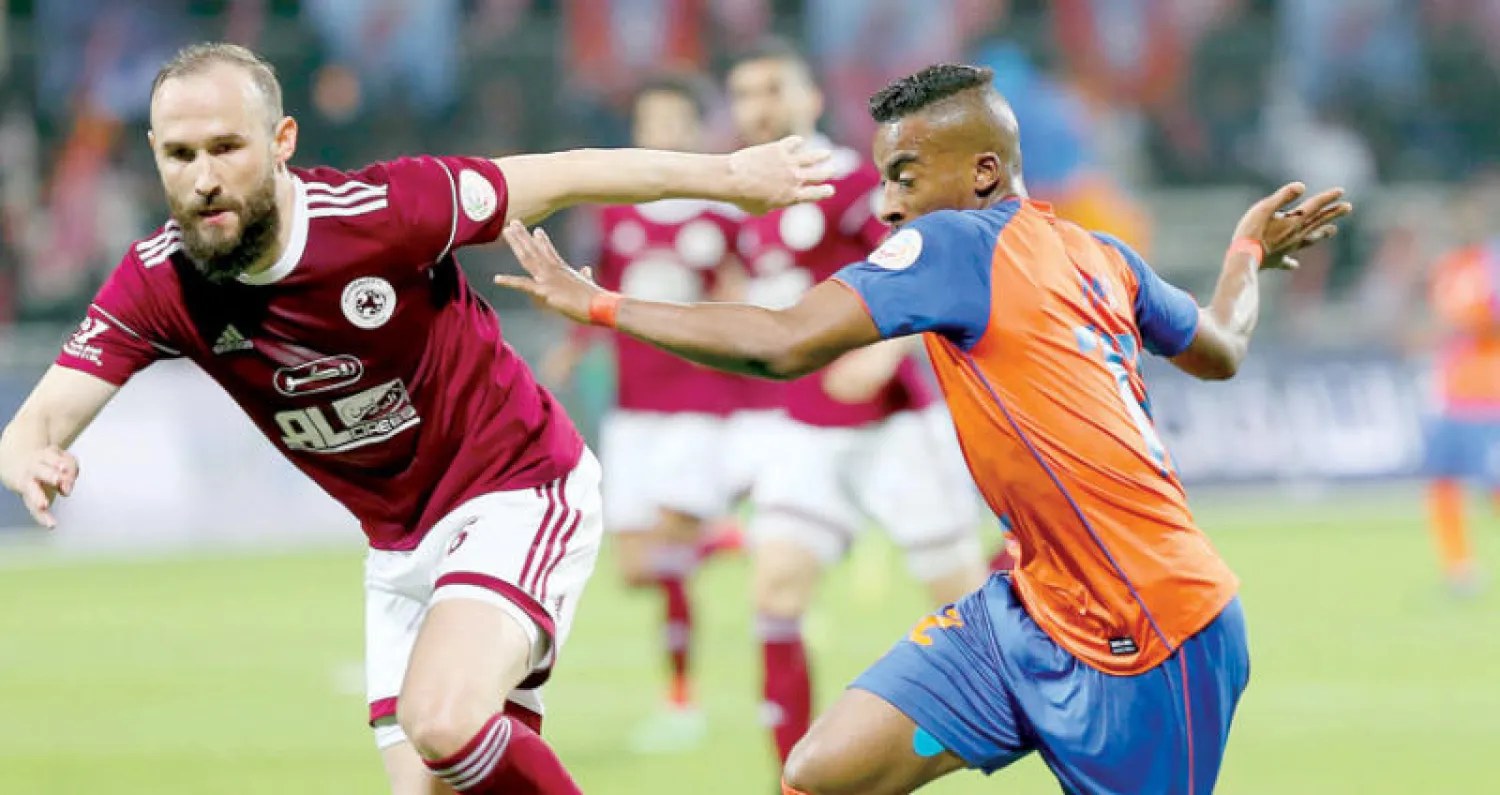 من مباراة الفيحاء والفيصلي في الدور الأول من البطولة (الشرق الأوسط)