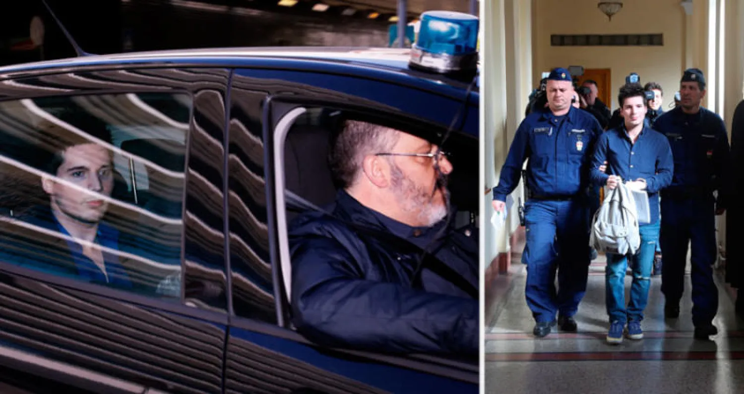 الشرطة المجرية لحظة القبض على بينتو قبل ترحيله إلى البرتغال (أ.ف.ب)  -  بينتو يخشى على نفسه بعد خضوعه للمحاكمة في لشبونة (إ.ب.أ)