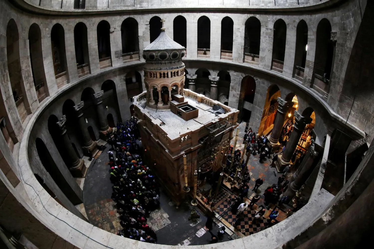  FILE PHOTO: A general view of the Edicule of the Tomb at the Church of the Holy Sepulcher in Jerusalem's Old City, February 28, 2018. (Reuters)
