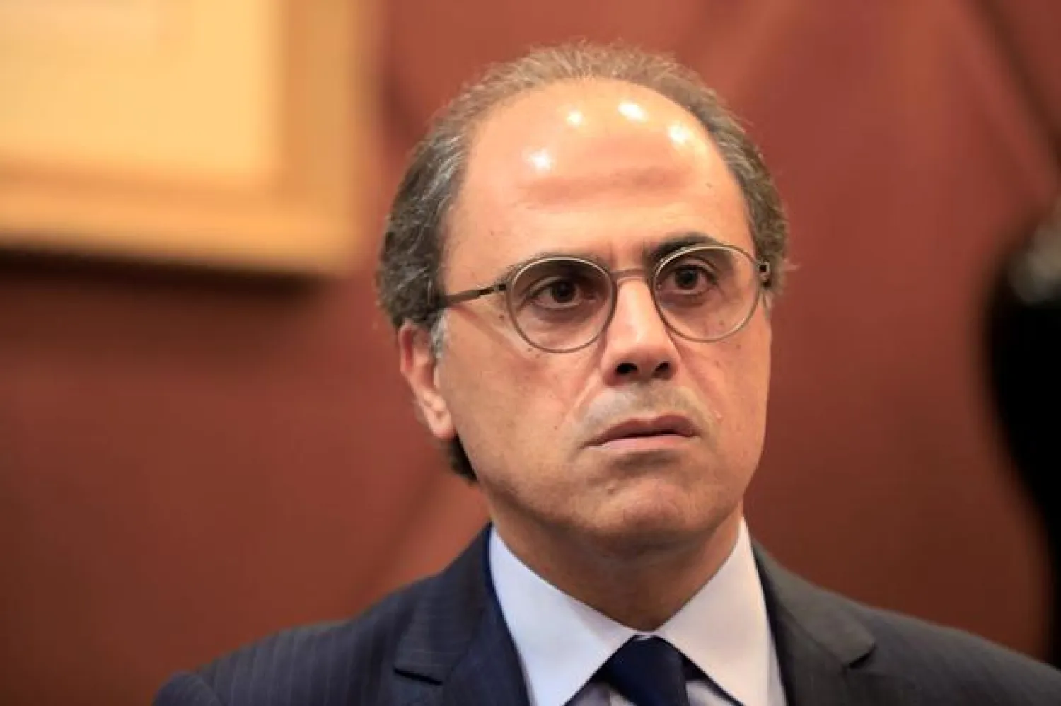 FILE PHOTO: Jihad Azour, the IMF's Director of the Middle East and Central Asia, speaks during interview with Reuters television in Beirut, Lebanon, July 12, 2018. REUTERS/Jamal Saidi
