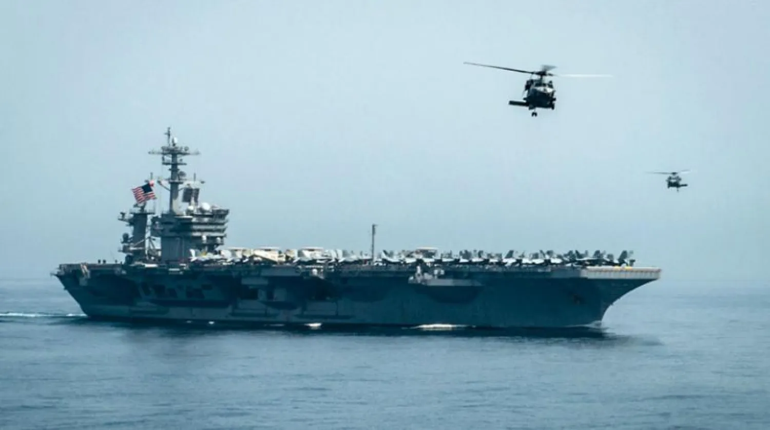2015 yılında Basra Körfezi’nde görevini icra eden ABD’ye ait USS Theodore Roosevelt uçak gemisi (AFP)