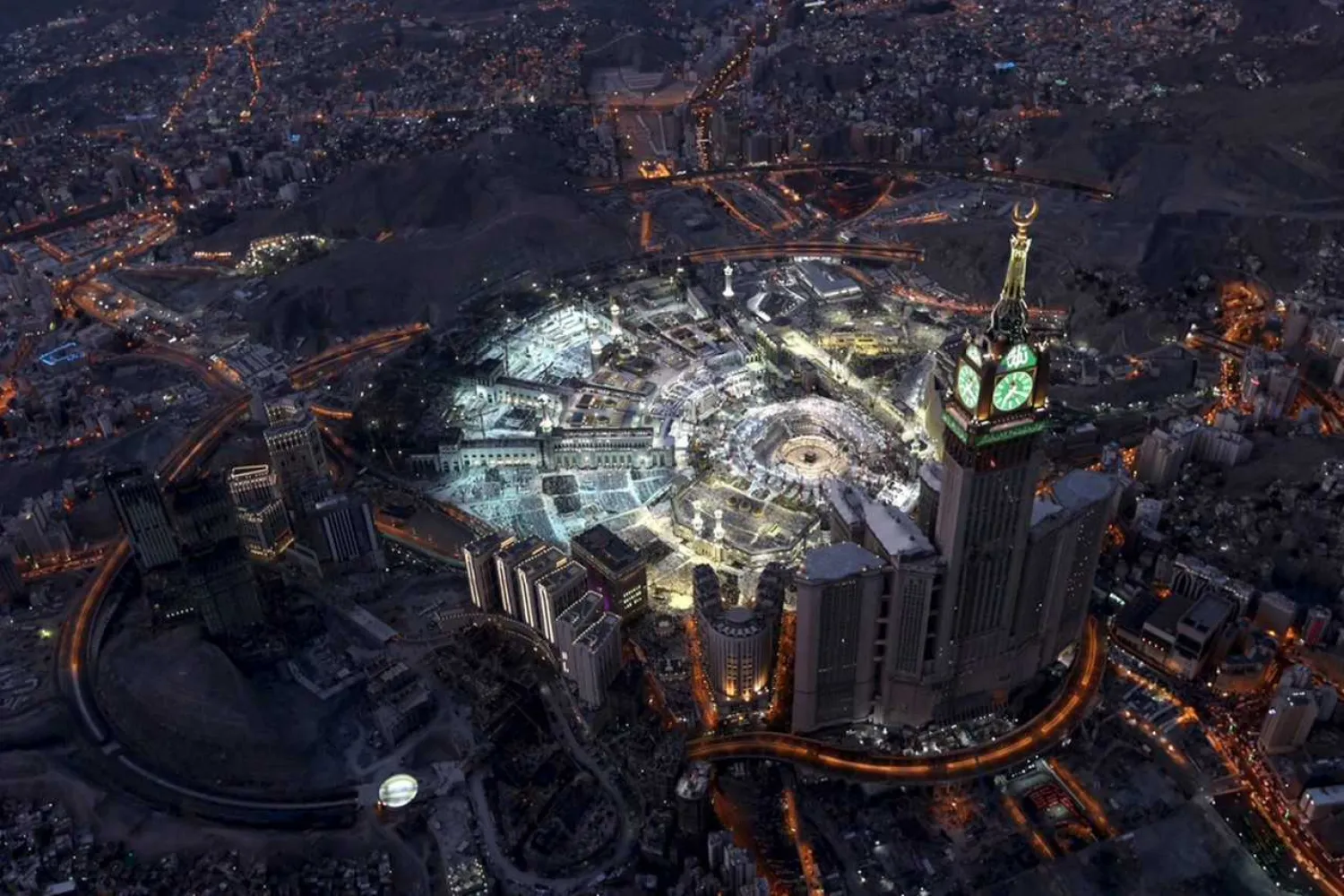 The city of Makkah lit up at night. Reuters file photo