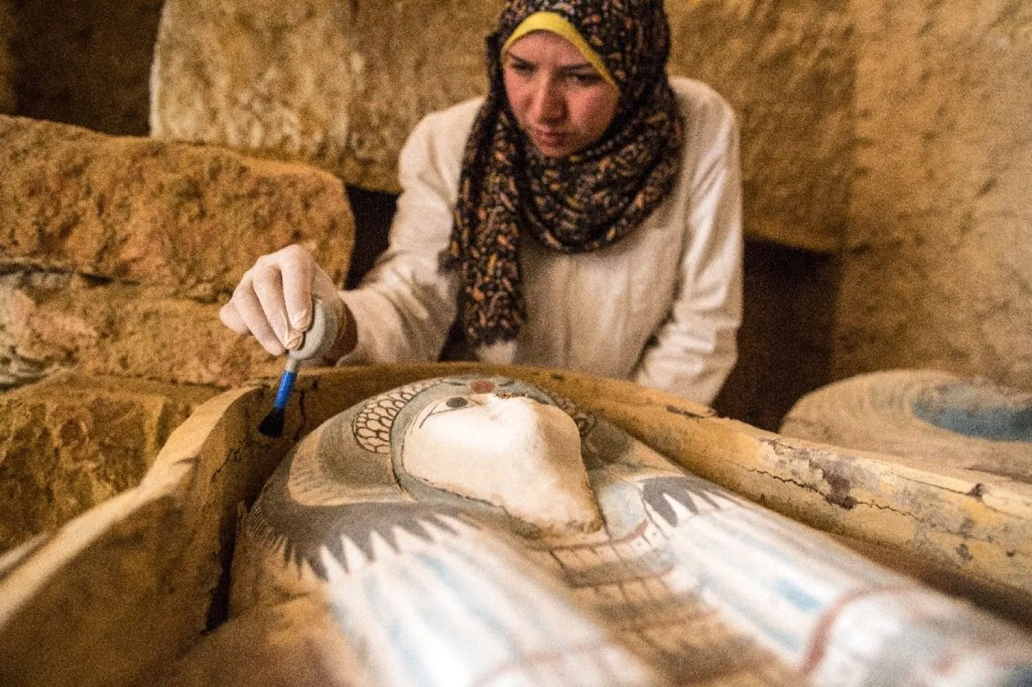 Egypt has unveiled a 4,500-year-old burial ground near the Giza pyramids. (AFP)