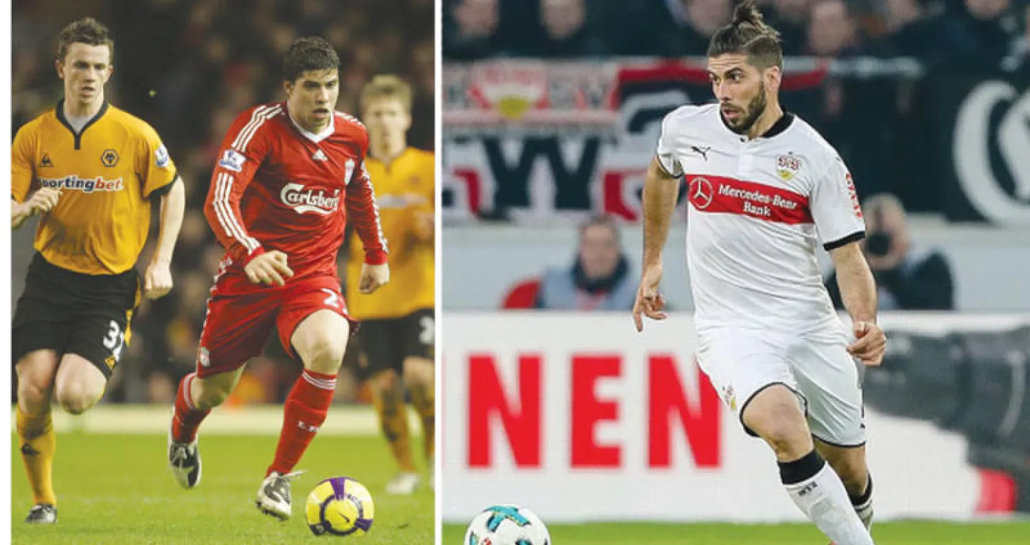 إميليانو إنسوا بقميص شتوتغارت حيث يخوض موسمه الرابع  -  إميليانو إنسوا بقميص ليفربول