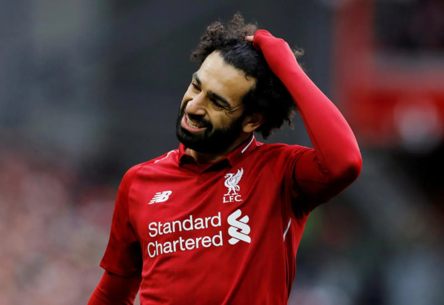 محمد صلاح خلال مباراة لليفربول في الدوري الإنجليزي (رويترز)