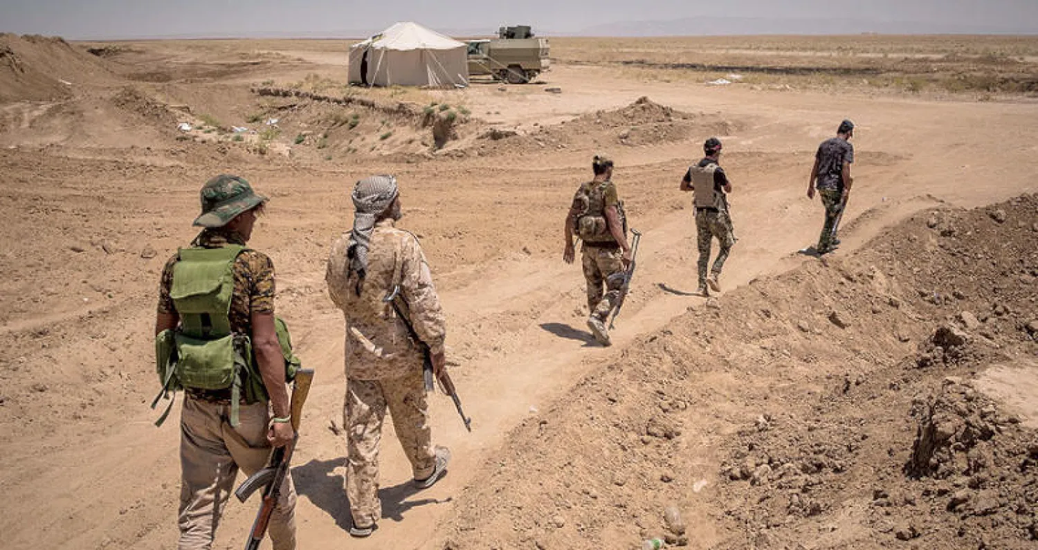 عناصر من أحد فصائل «الحشد الشعبي» في شمال العراق (خدمة «نيويورك تايمز»)