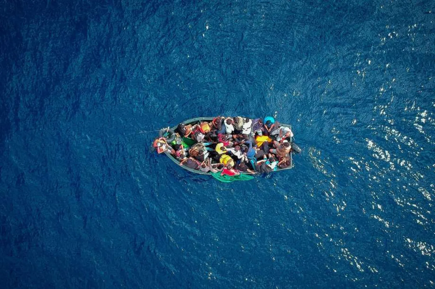 A boat in the Strait of Gibraltar carrying migrants who were rescued on September 8, 2018 | AFP/File