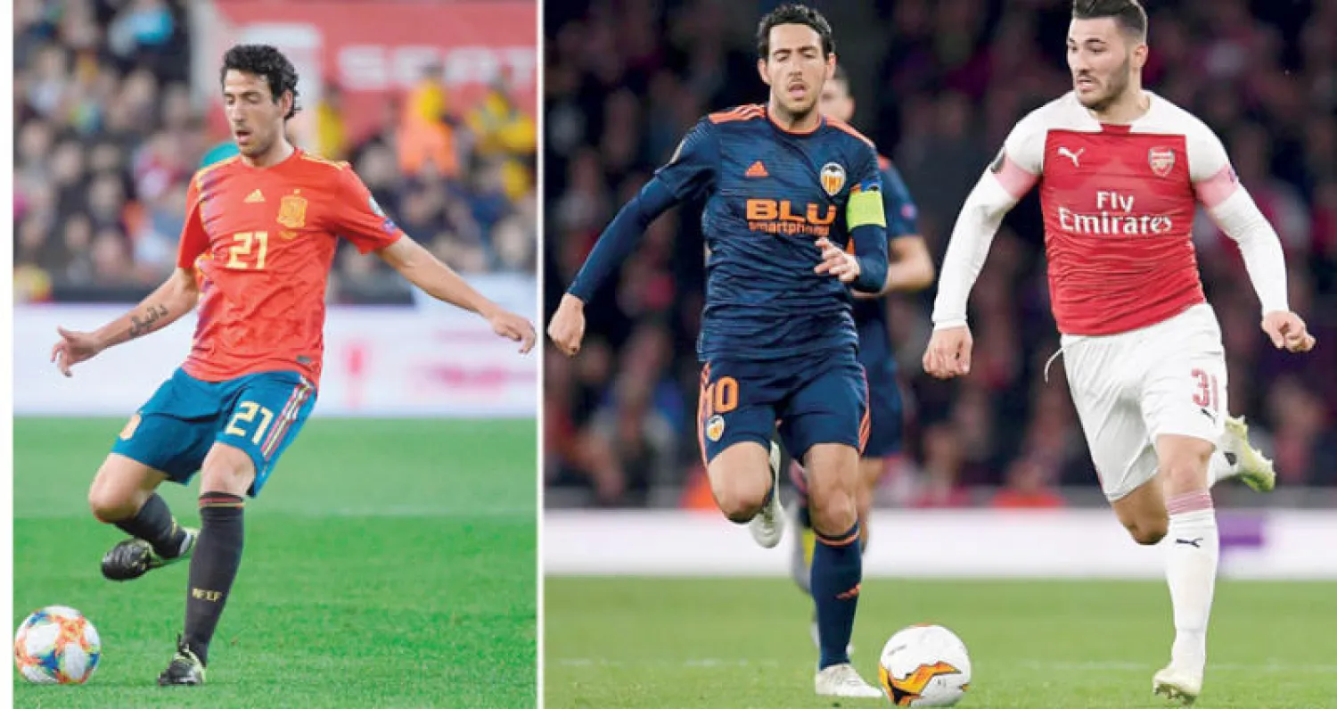 داني باريخو يرتدي شارة القيادة في مباراة ذهاب فريقه أمام آرسنال في نصف نهائي الدوري الأوروبي  -  شارك باريخو لاول مرة مع المنتخب الإسباني االعام الماضي (غيتي)