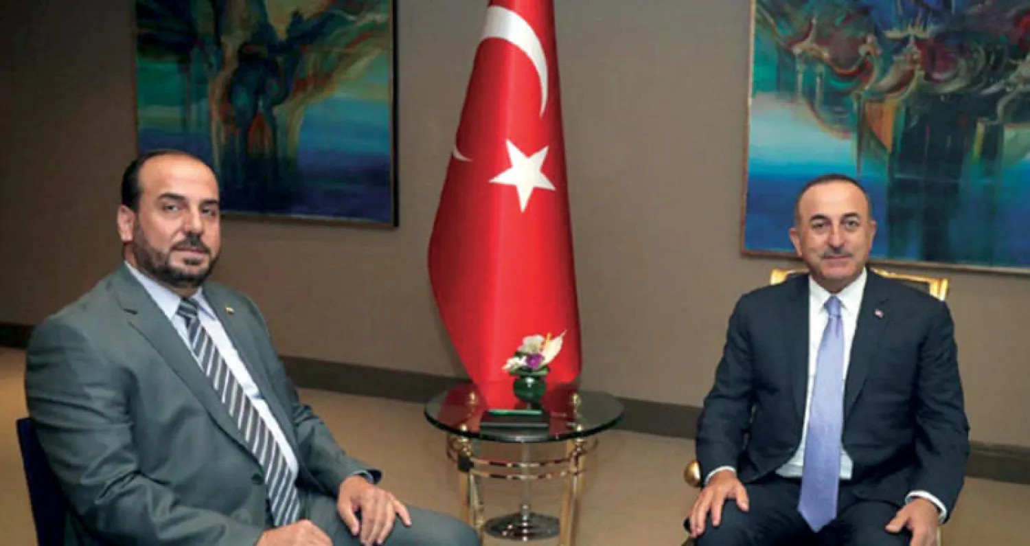 جاويش أوغلو خلال لقائه نصر الحريري