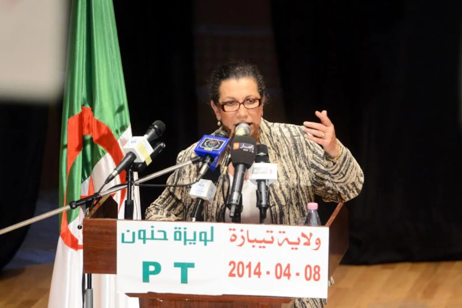 الأمينة العامة لحزب العمال الجزائري لويزة حنون (أرشيف – أ. ف. ب)