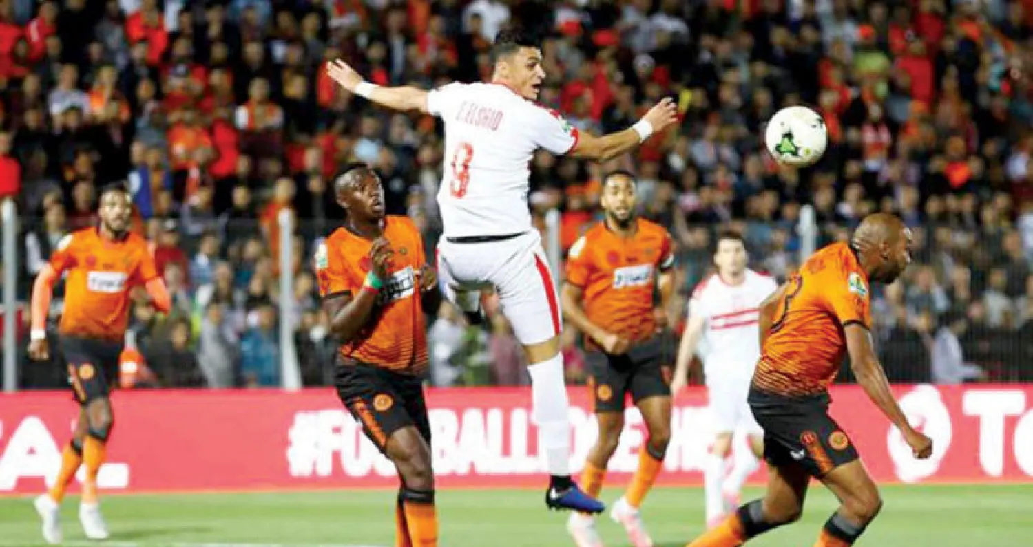 من مباراة الزمالك ونهضة بركان أمس (الشرق الأوسط)