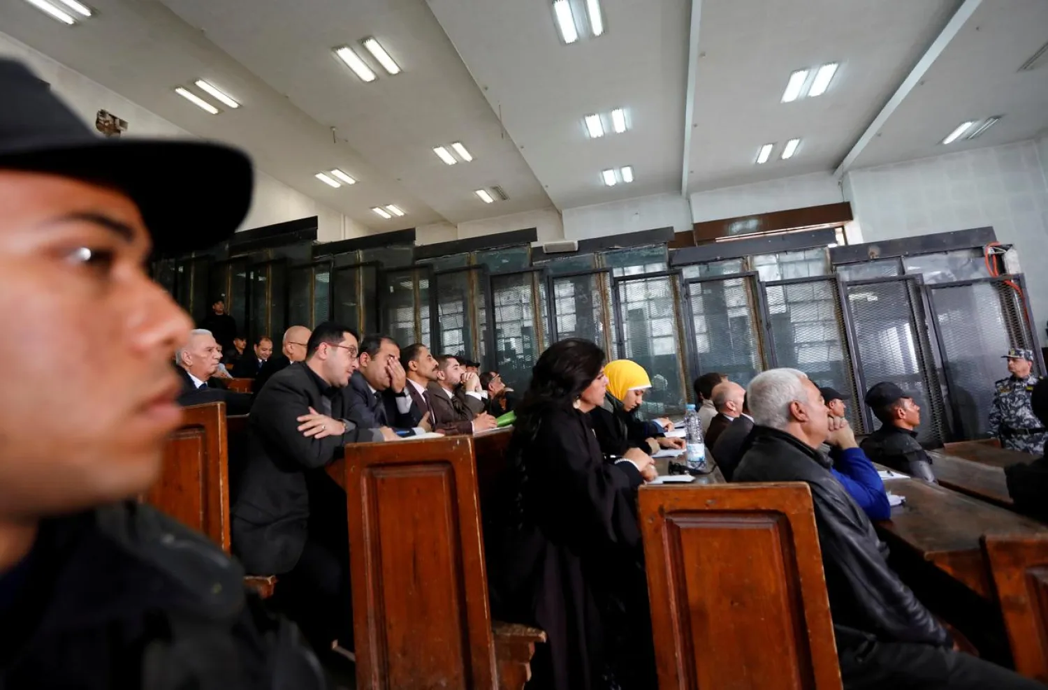 Participants attend a court session for Muslim Brotherhood members, in Cairo, Egypt, December 26, 2018. (Reuters)