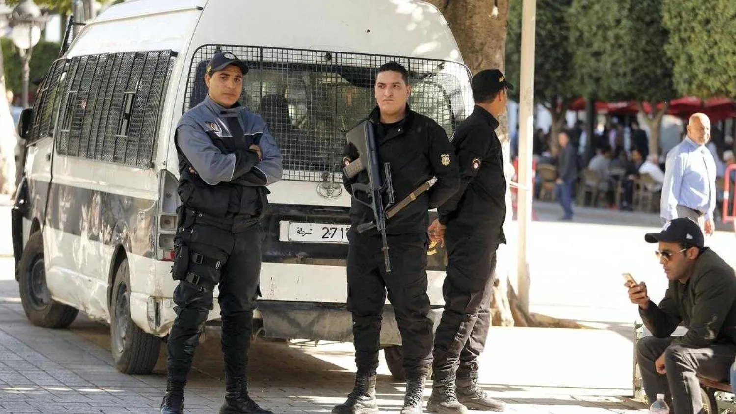 Police officers in downtown Tunis. Reuters file photo