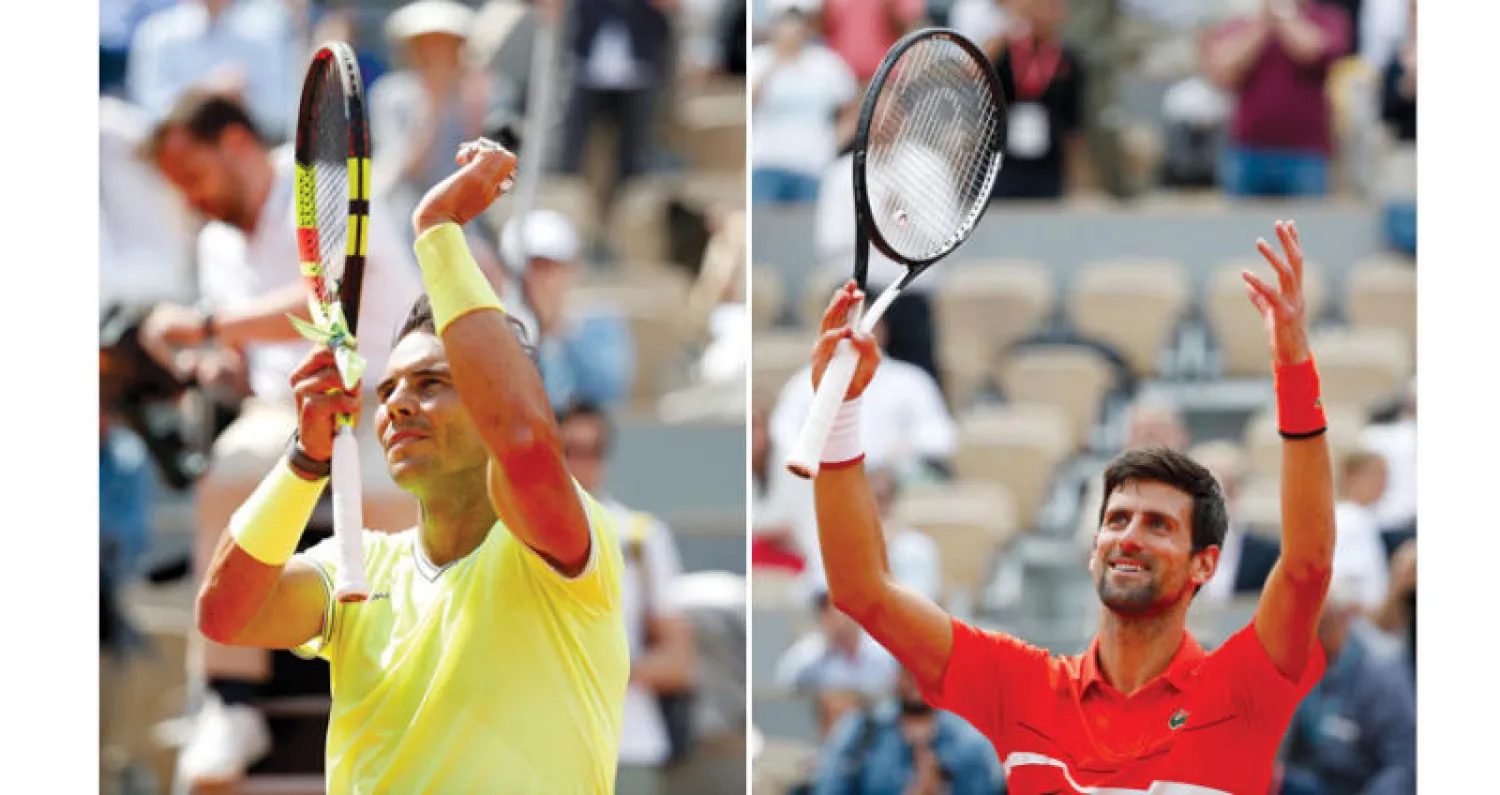 ديوكوفيتش يحتفل بالفوز على هوركاتش (رويترز)  -  نادال اجتاز الألماني هانفمان بسهولة (رويترز)