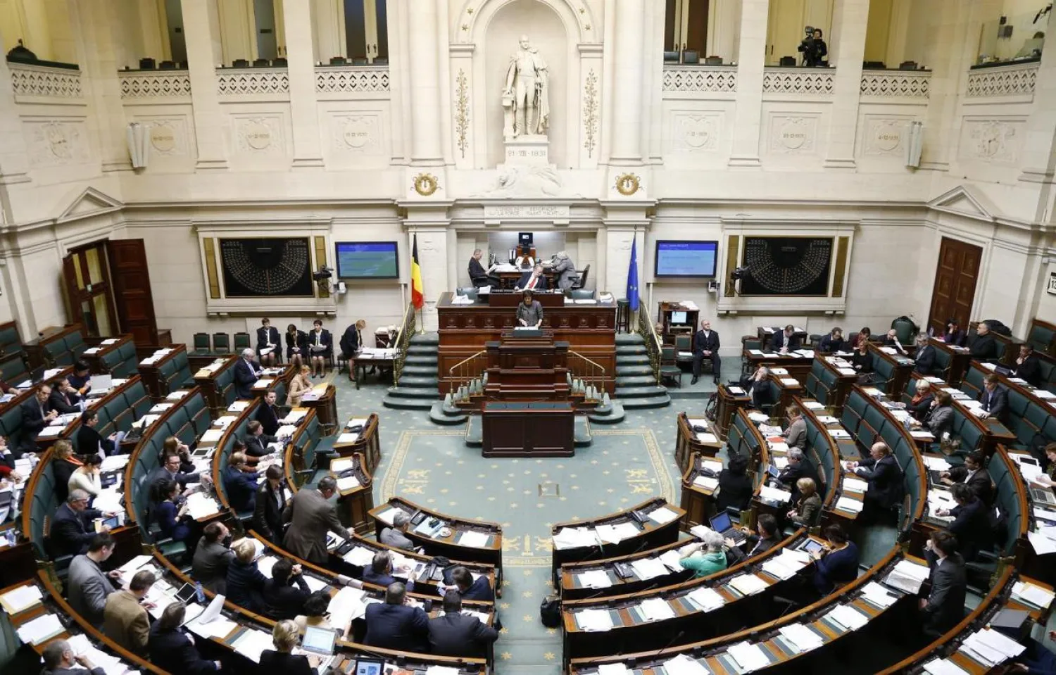 The lower house of the Belgian Parliament is seen during its plenary session  (Reuters)