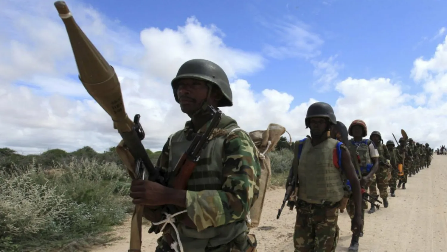 African Union Mission in Somalia (AMISOM) peacekeepers from Burundi patrol after fighting between insurgents and government soldiers erupted on the outskirts of Mogadishu in this May 22, 2012 file photo. | Feisal Omar, Reuters