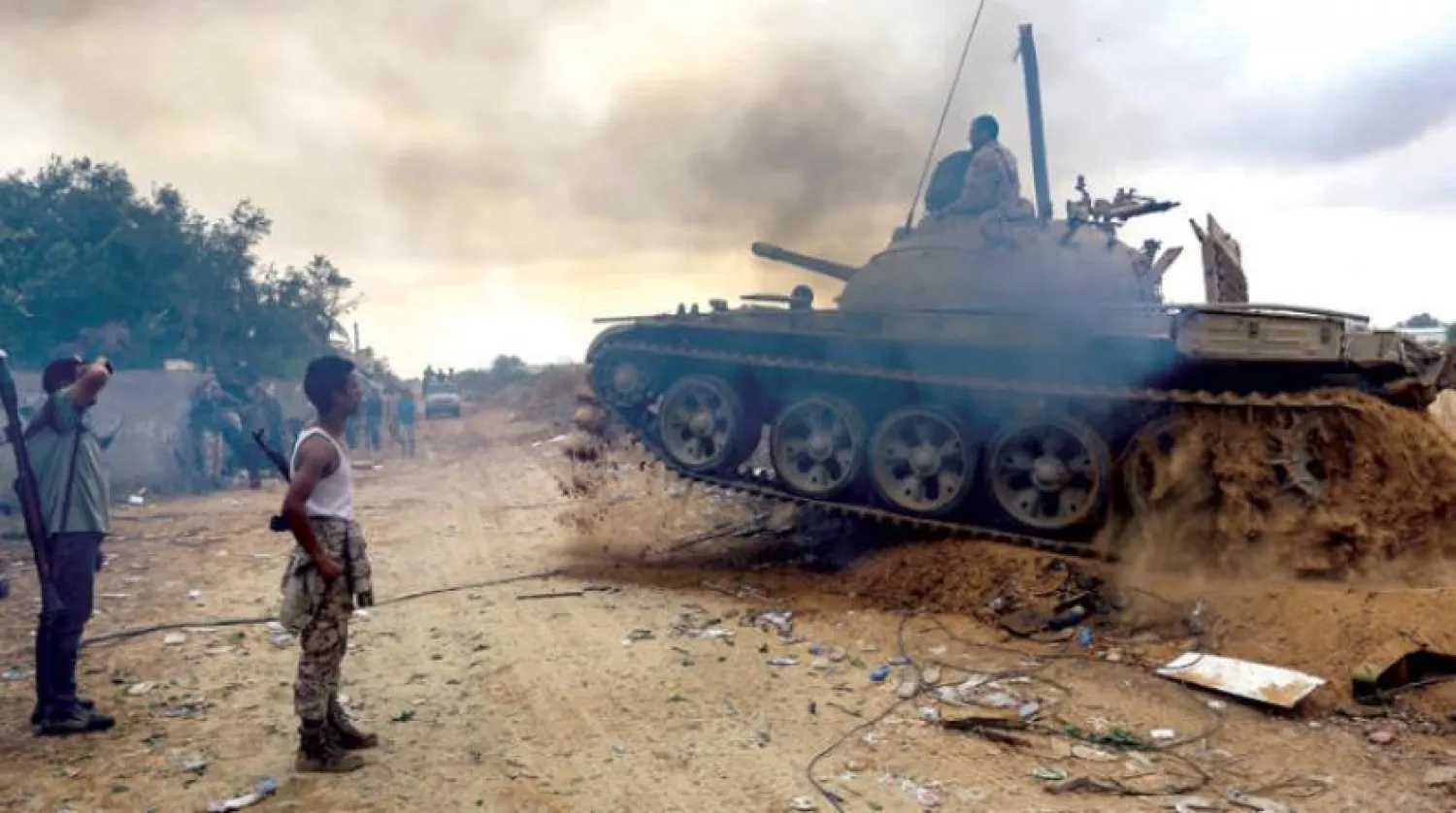 GNA forces during a clash with LNA forces in al-Swani area in Tripoli on Saturday, June 1, 2019 (AFP)