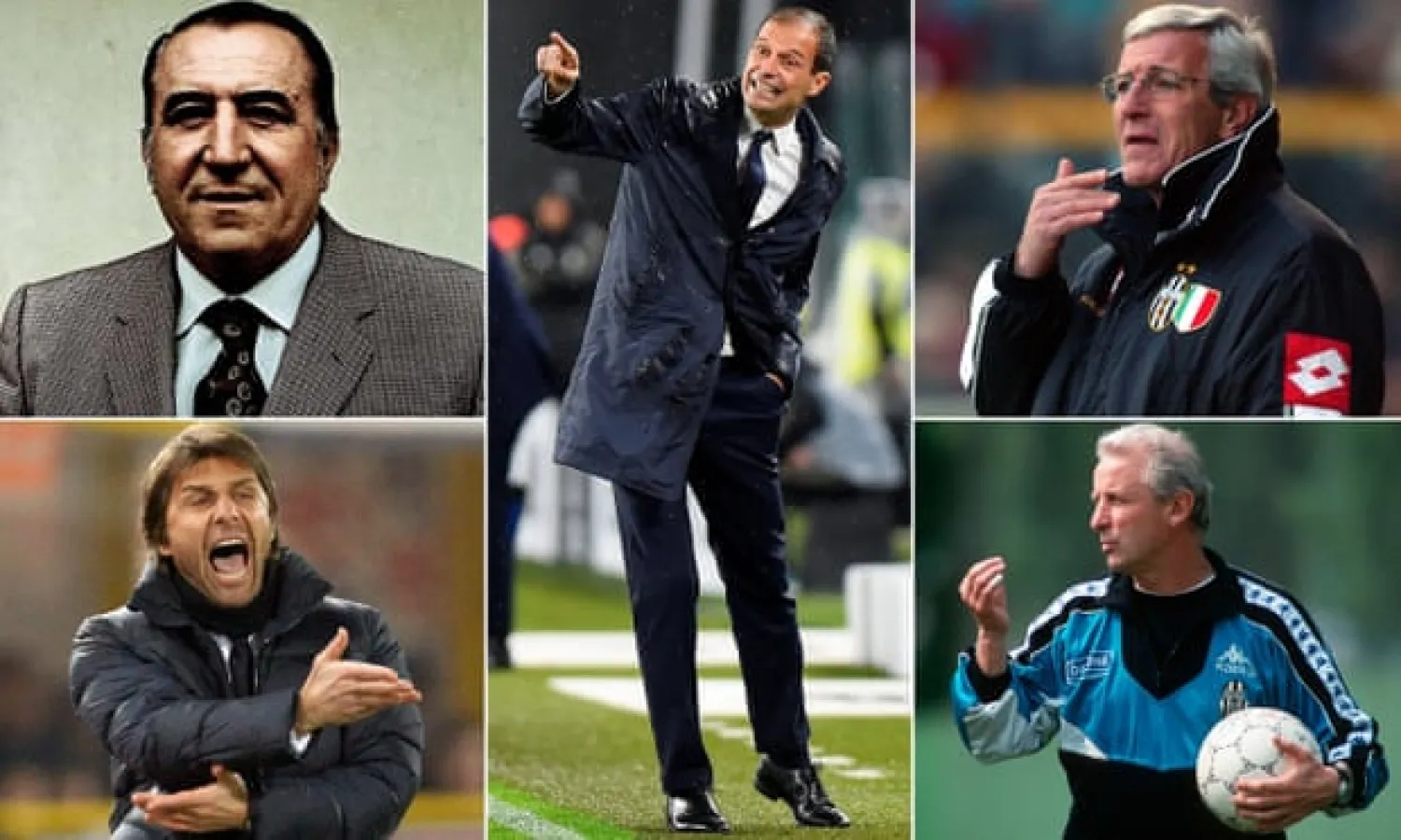  Massimiliano Allegri is up there with Giovanni Trapattoni, Marcello Lippi, Antonio Conte and Cestmir Vycpalek Composite: Getty, Alamy, Reuters
