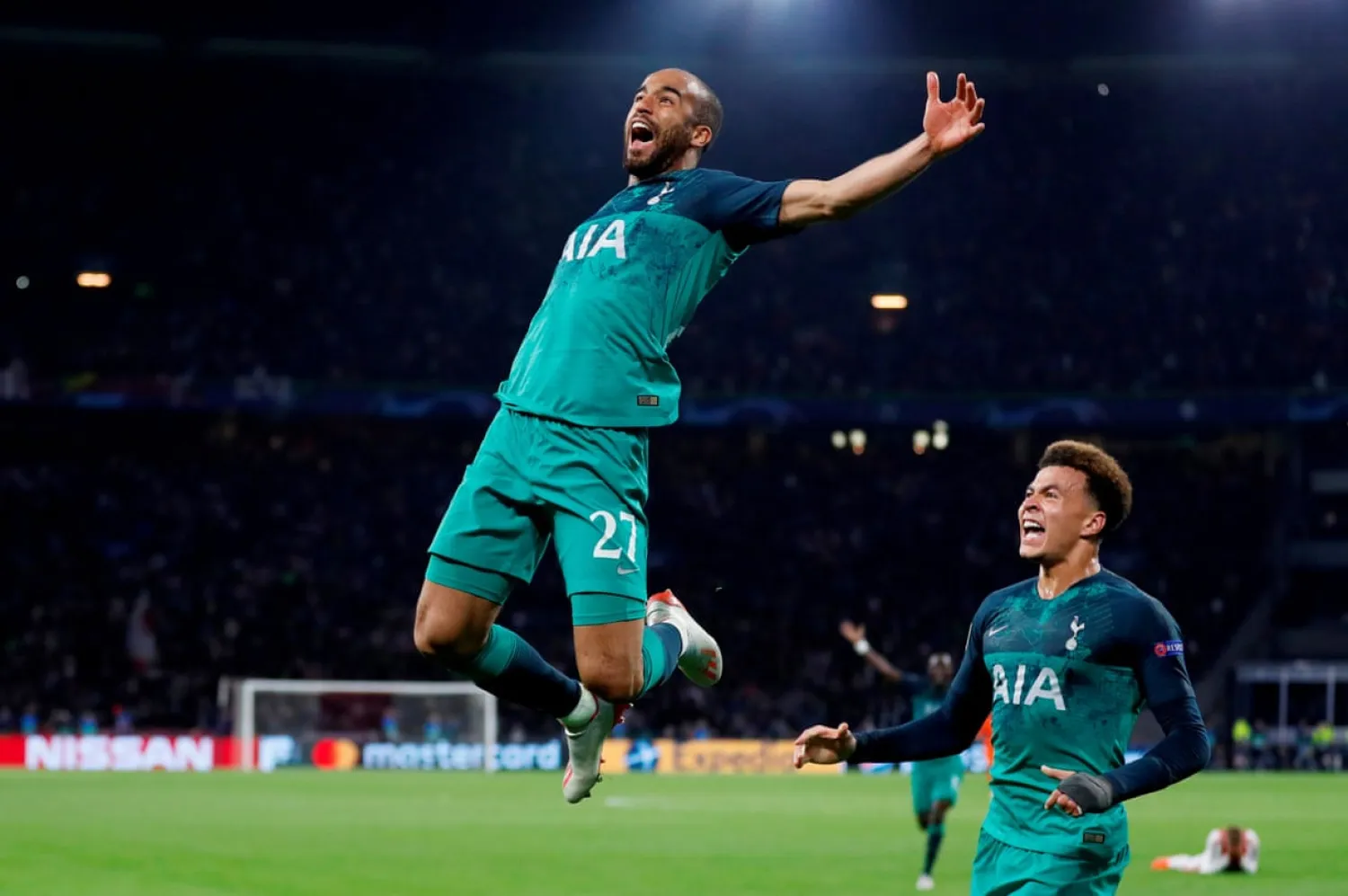 Lucas Moura celebrates his decisive third goal against Ajax. ‘The best feeling of my football life,’ he says. Photograph: Matthew Childs/Action Images via Reuters