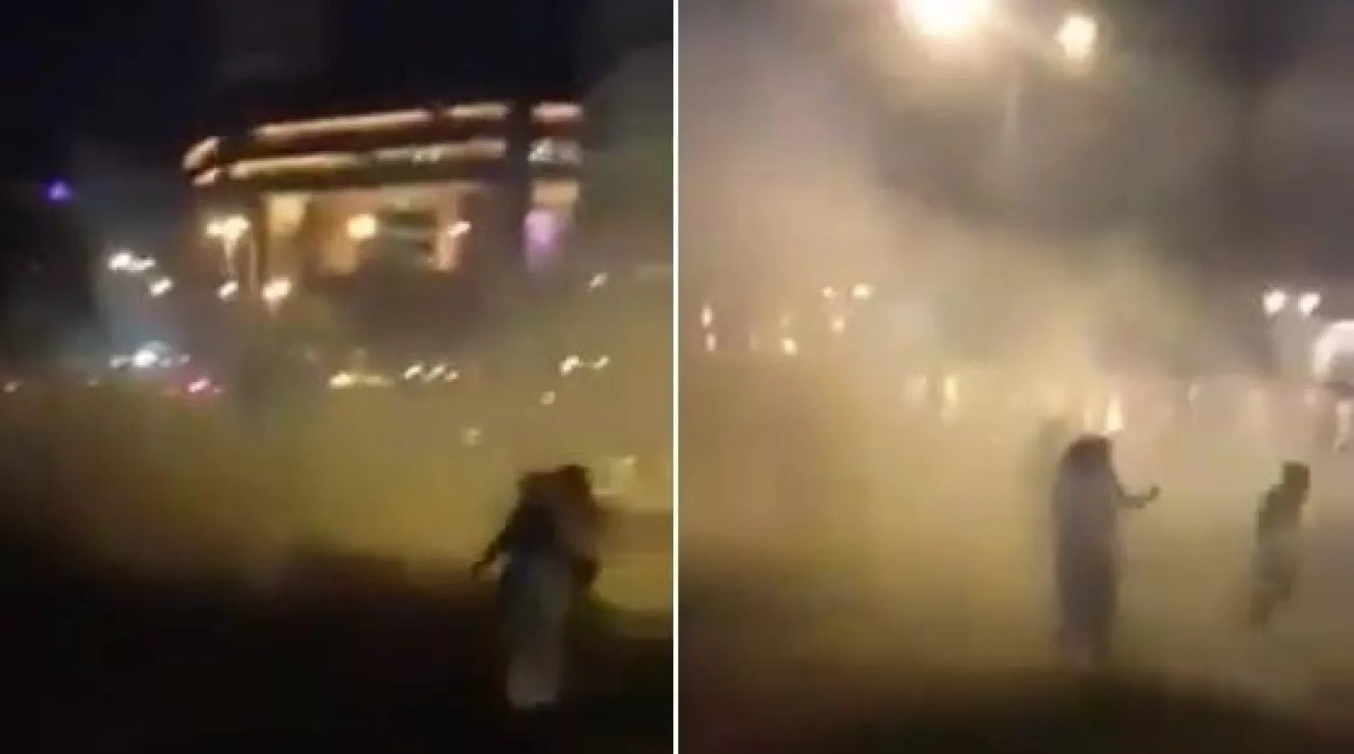 صورتان من الفيديو المفبرك الذي قامت خلايا قطرية بالترويج له وزعمت فيه دخول الحوثيين للخوبة