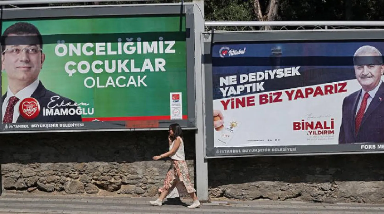 İBB Başkanlık seçimlerinin iki adayı İmamoğlu ve Yıldırım (EPA)