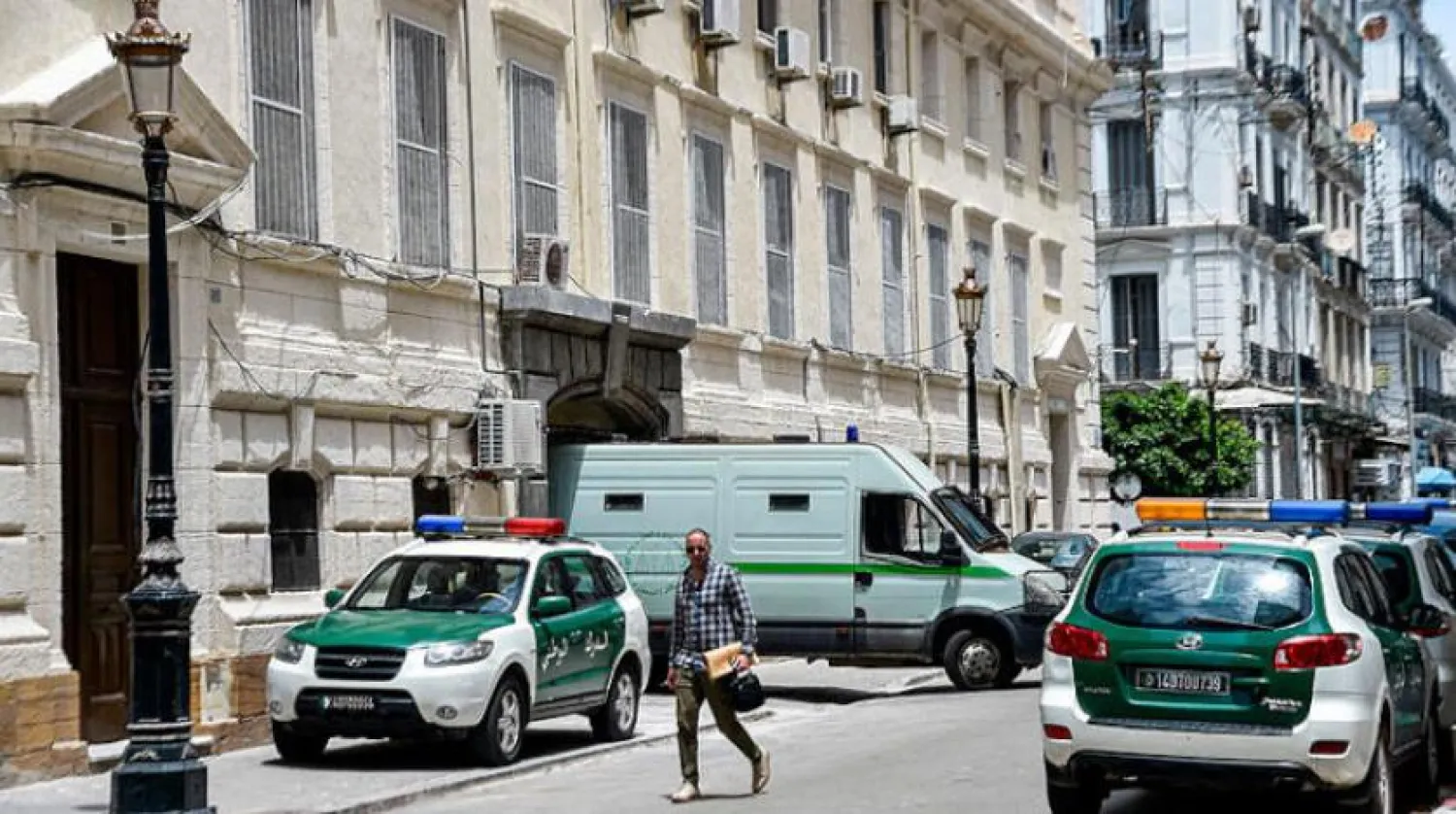 This picture taken on June 10, 2019 shows a view outside the Sidi M'Hamed Courthouse in Algiers, where senior government officials are being tried in corruption cases. (AFP/Ryad Kramdi)