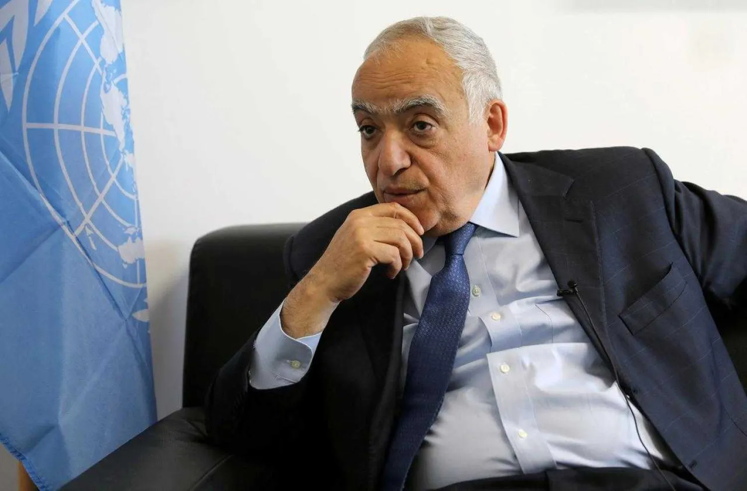 UN Envoy to Libya Ghassan Salame speaks during an interview with Reuters in Tripoli, Libya March 28, 2018. REUTERS/Hani Amar/File Photo