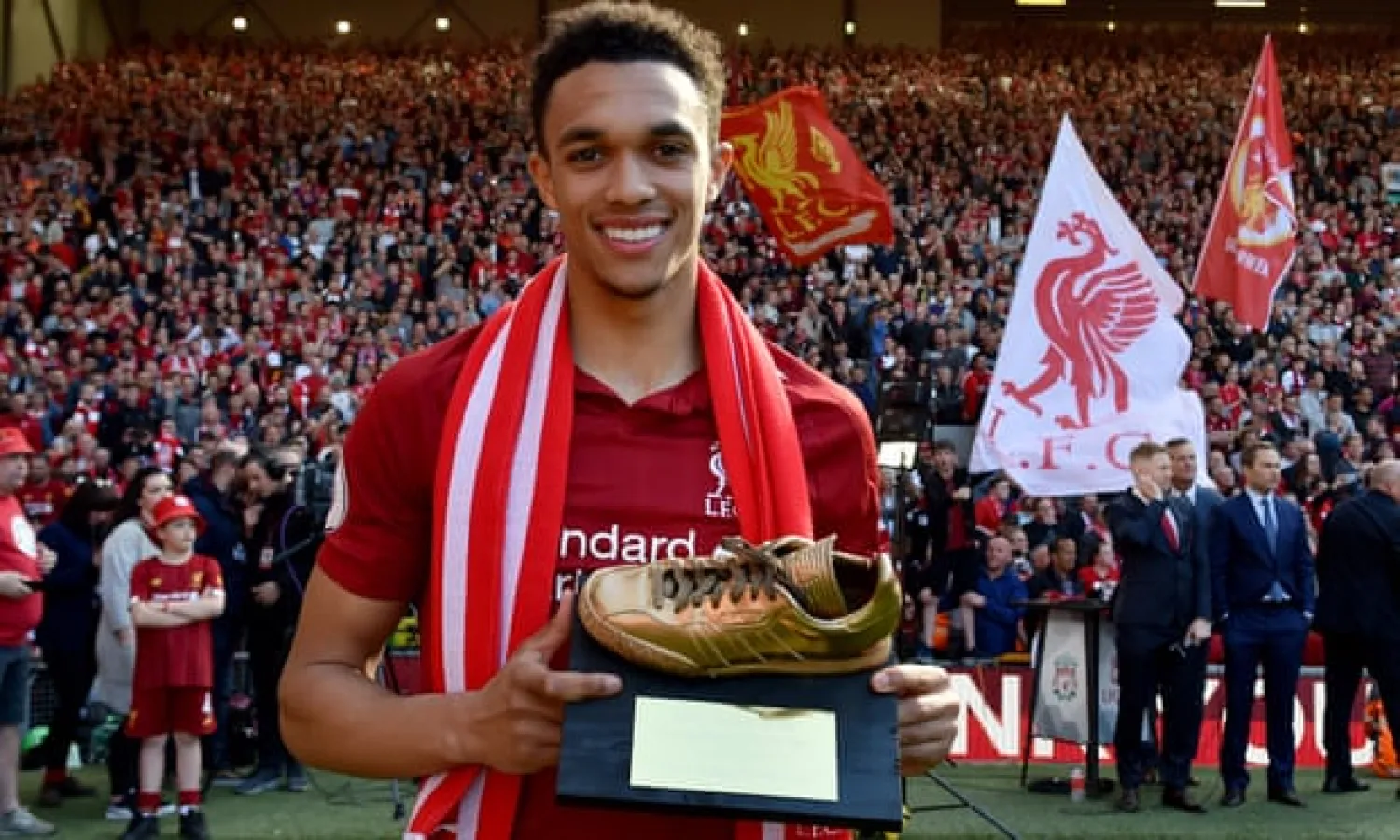  Trent Alexander-Arnold has shone for Liverpool this season with 12 assists from right-back. Photograph: Nick Taylor/Liverpool FC/Liverpool FC via Getty Images
