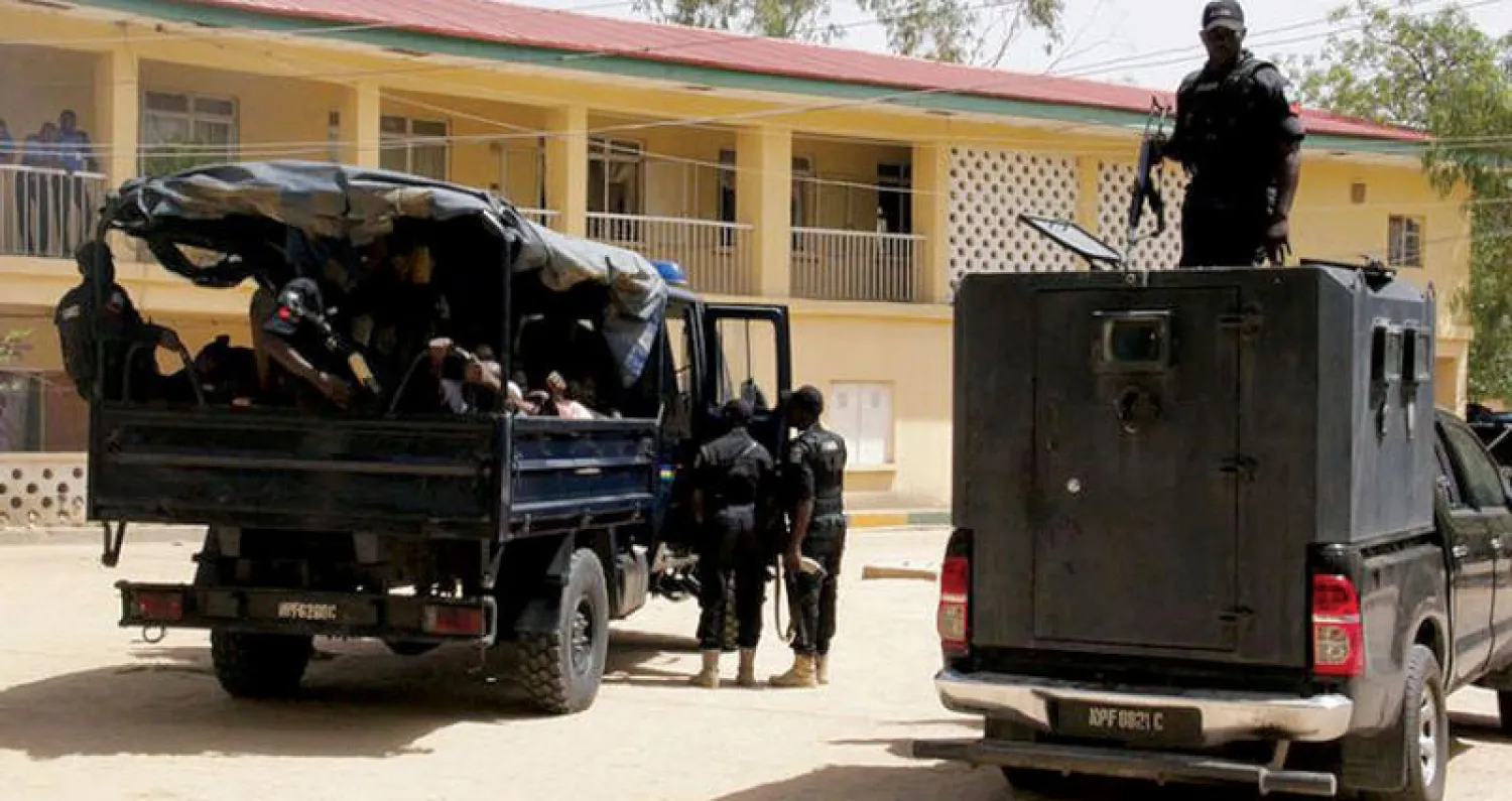 قوات الشرطة النيجيرية في مايدوغوري إثر هجوم إرهابي في مايو الماضي (غيتي)
