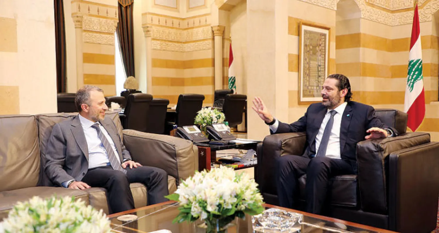 جانب من لقاء الحريري وباسيل أمس (دالاتي ونهرا)