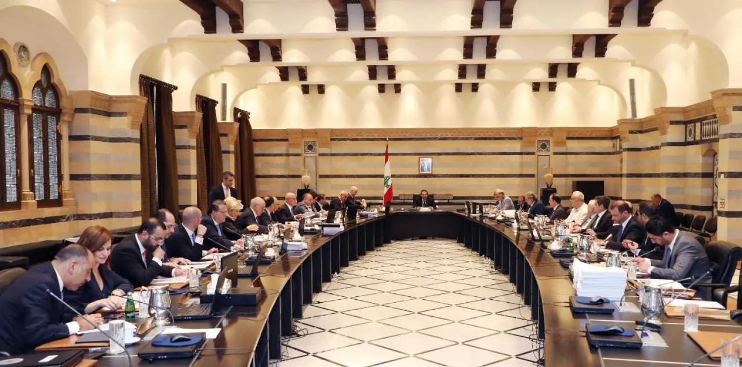 Hariri chairs a cabinet session at the Grand Serail on Tuesday (NNA)