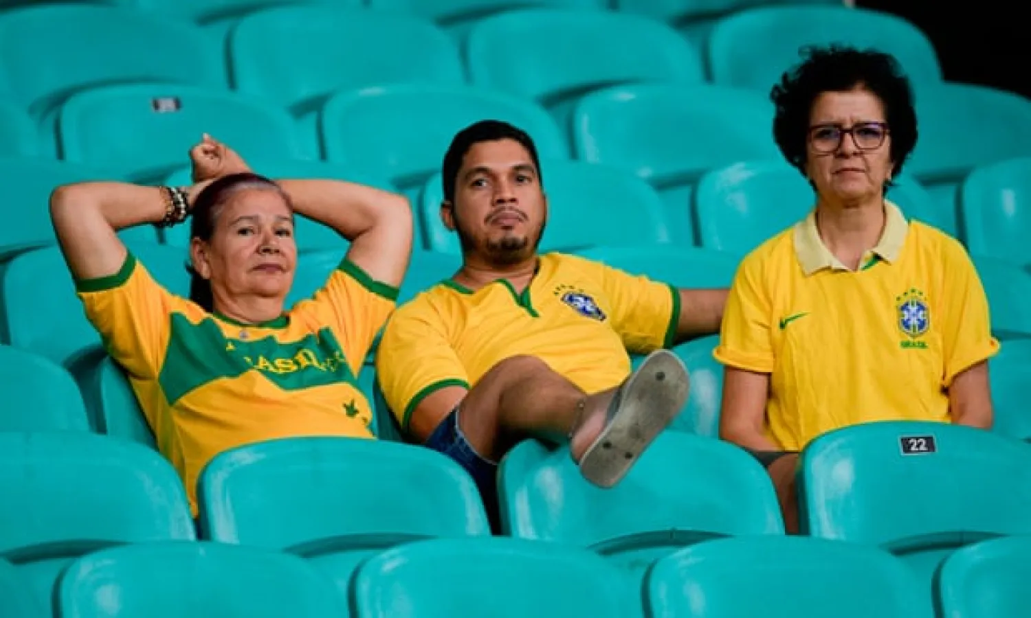  Brazil fans reflect on a goalless draw with Venezuela at the Copa América. Photograph: Raúl Arboleda/AFP/Getty
