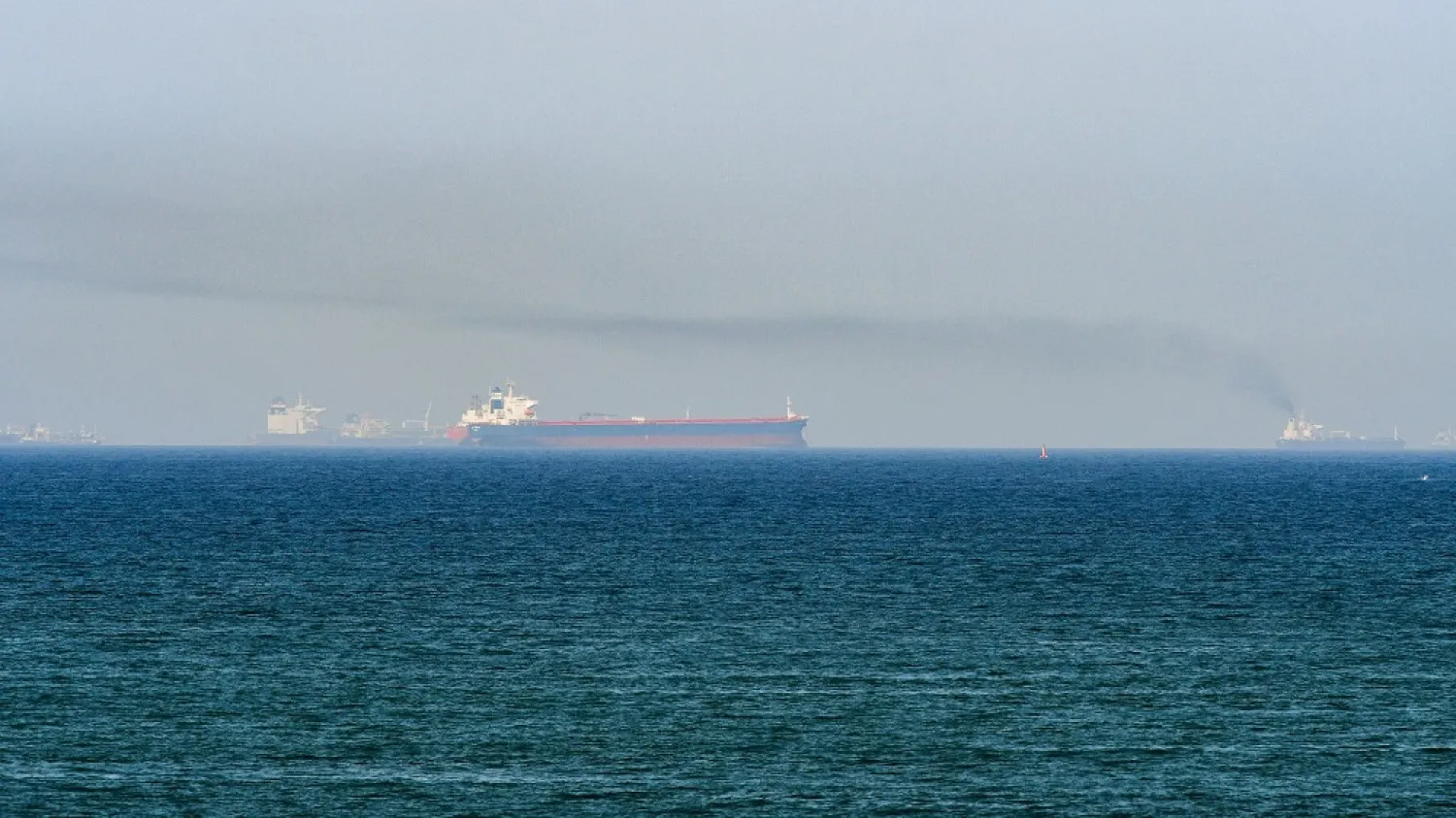 Tanker ships in the Gulf of Oman off the coast of the UAE. (Getty Images)