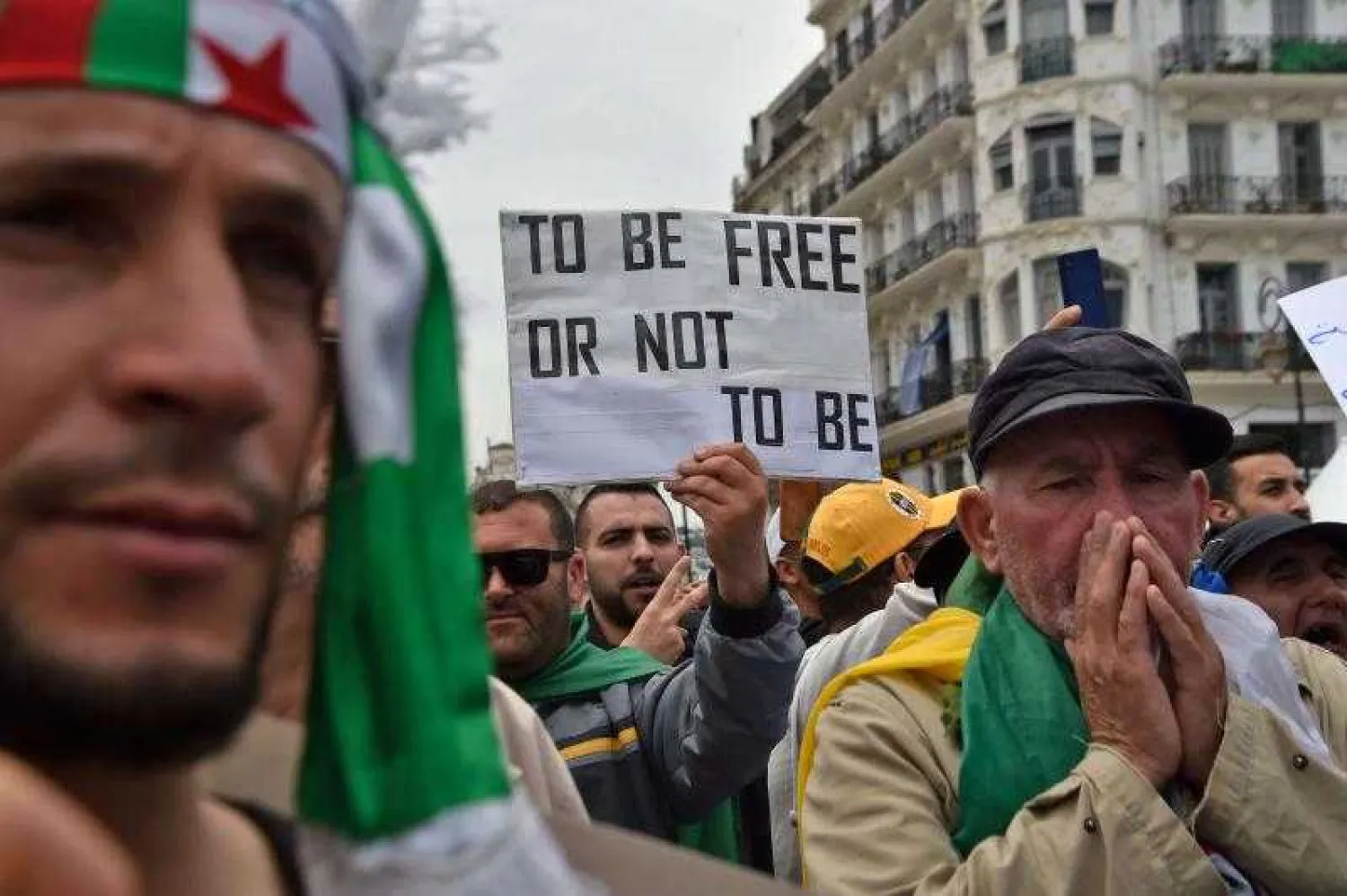 Algerian protesters shout slogans during an anti-government demonstration in the capital Algiers. AFP file photo