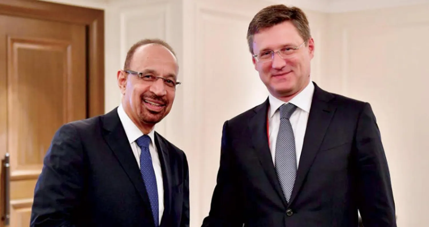 صورة من حساب وزير الطاقة السعودي خالد الفالح في «تويتر» للقائه نظيره الروسي ألكسندر نوفاك على هامش اجتماعات مجموعة العشرين في أوساكا