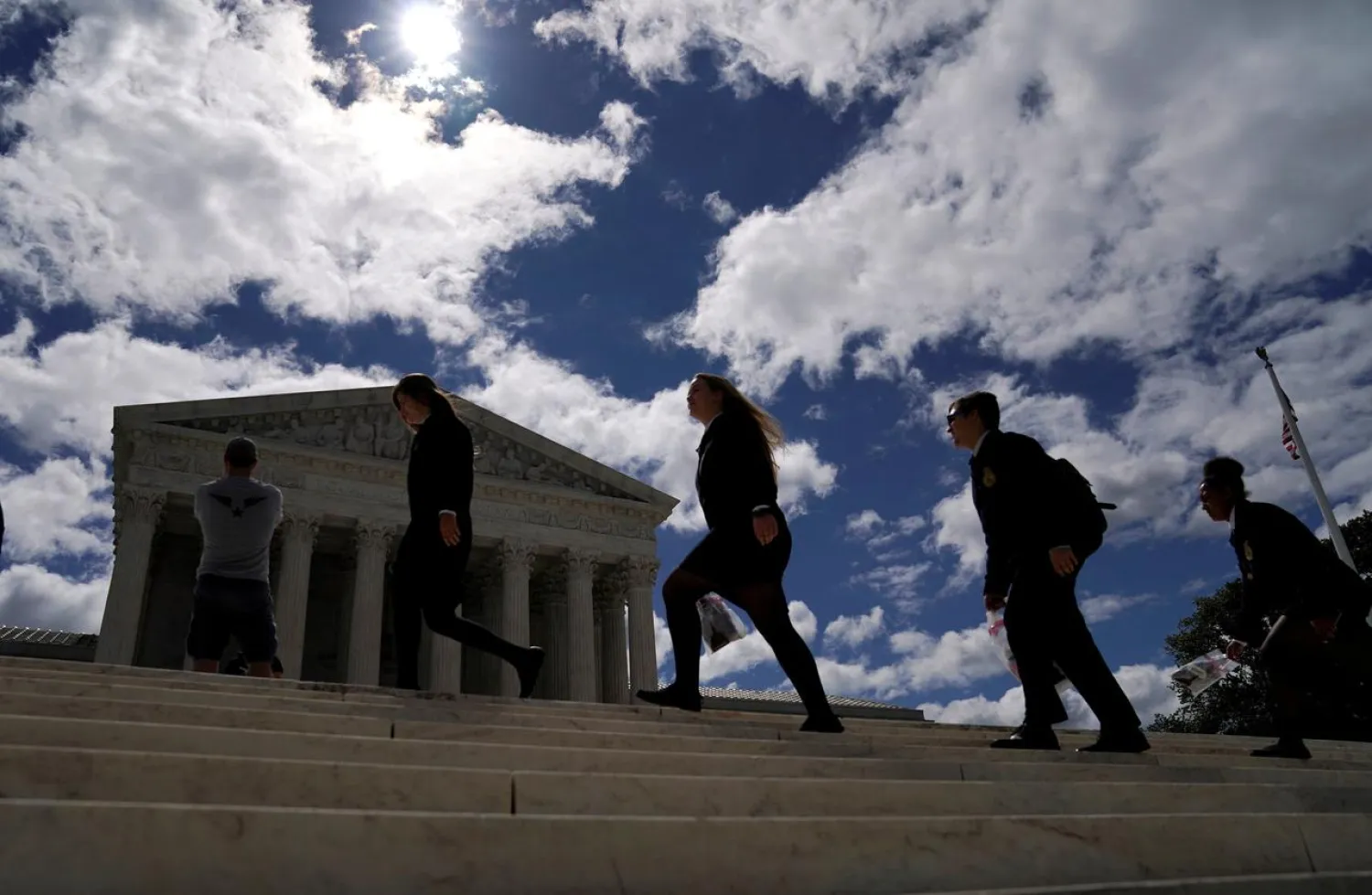 Students walk up the steps during a visit to the US Supreme Court in Washington, US, June 21, 2019. (Reuters)