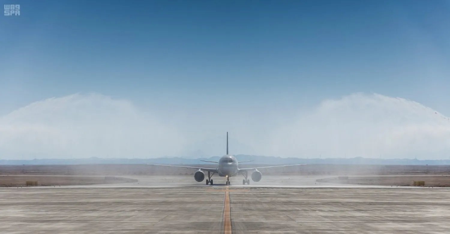 Neom Bay Airport receives its first commercial flight. (SPA)