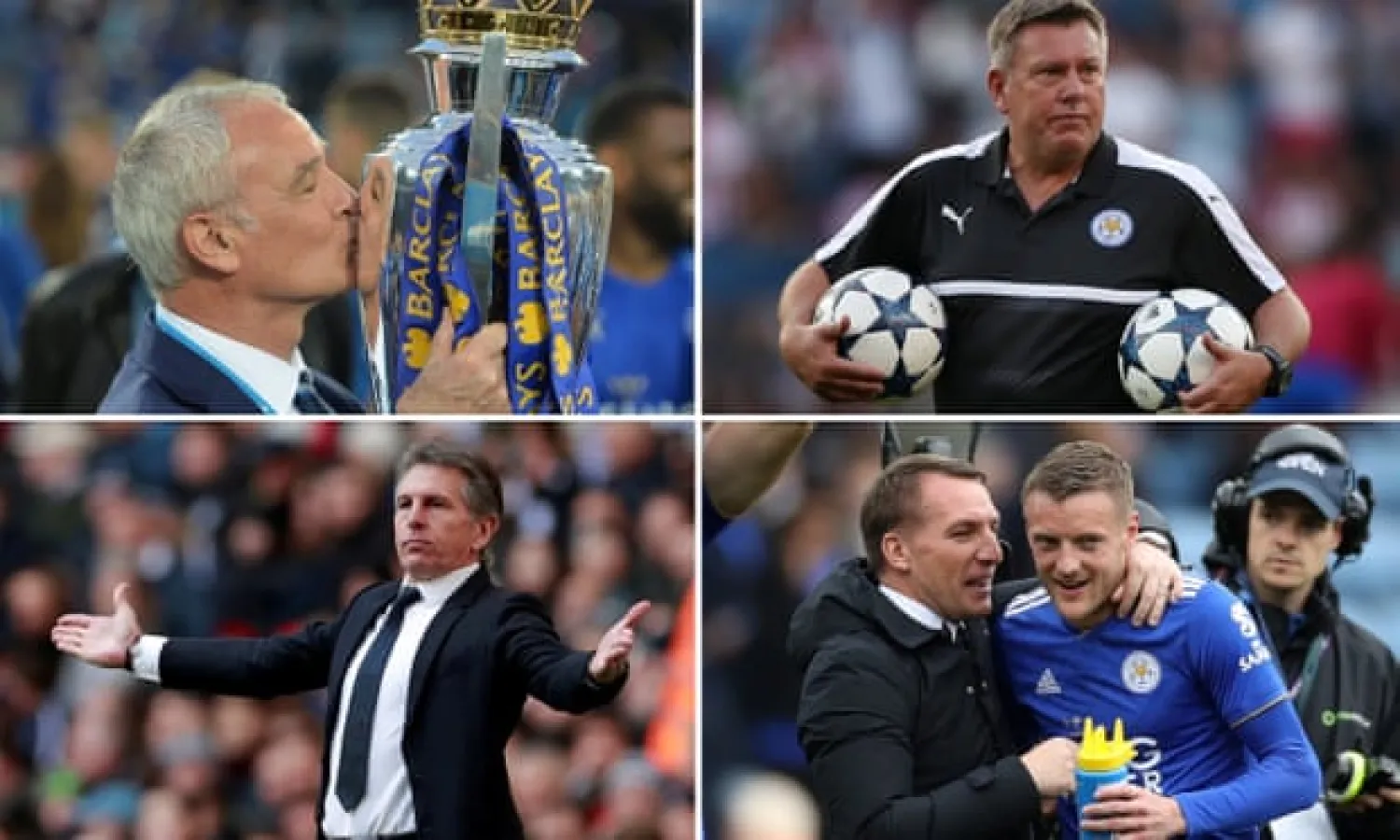 In addition to Brendan Rodgers, three other Leicester City managers – Claudio Ranieri, Craig Shakespeare and Claude Puel – have contracts that are yet to expire. Composite: EPA/PA/Action Images
