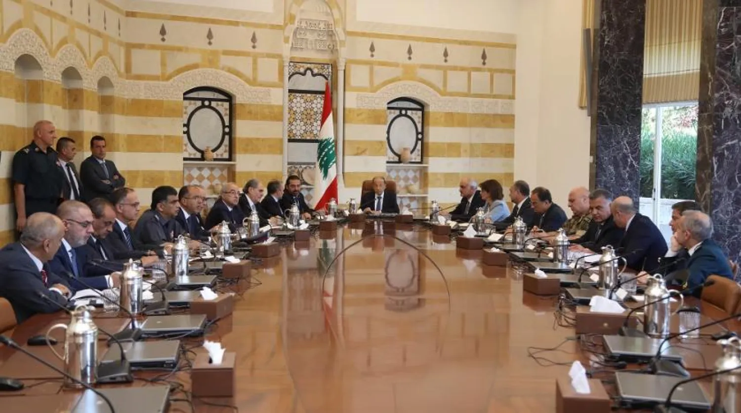 President Michel Aoun chairs a meeting for the Supreme Defense Council. (Dalati & Nohra)
