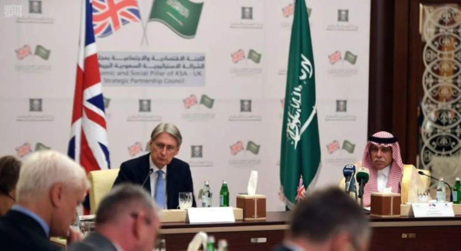 جانب من اجتماع مجلس الشراكة الاستراتيجية بين السعودية وبريطانيا للجنة الاقتصادية والاجتماعية في جدة (واس)