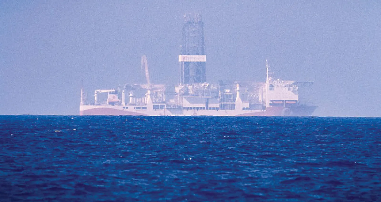 صورة لسفينة التنقيب التركية قبالة سواحل قبرص في 24 يونيو الماضي (أ.ف.ب)