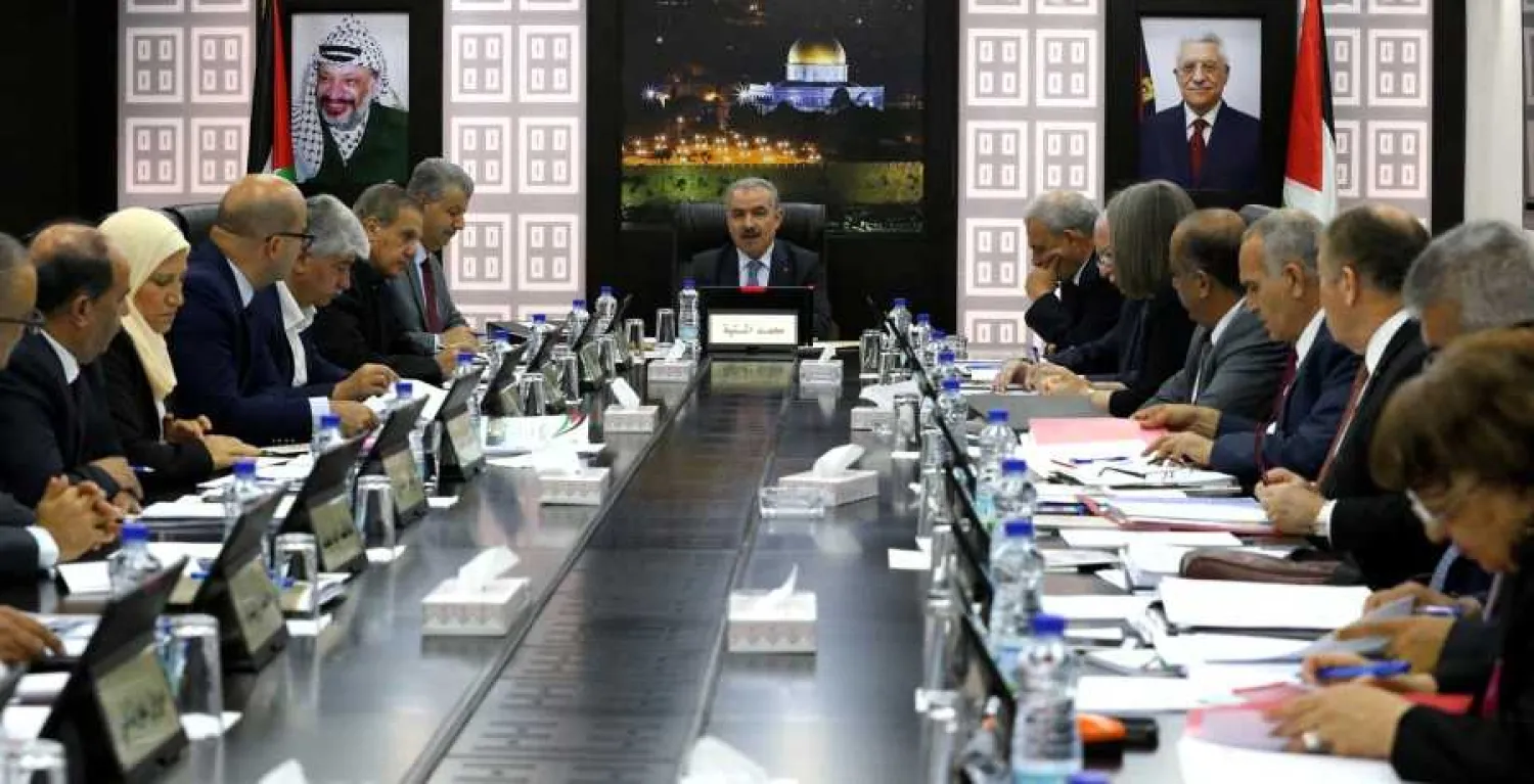 Palestinian Prime Minister Mohammed Shtayyeh chairs the cabinet meeting in Ramallah, (WAFA Images) 