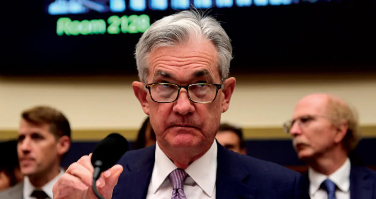 رئيس الاحتياطي الفيدرالي جيروم باول خلال شهادته أمام الكونغرس أمس (رويترز)