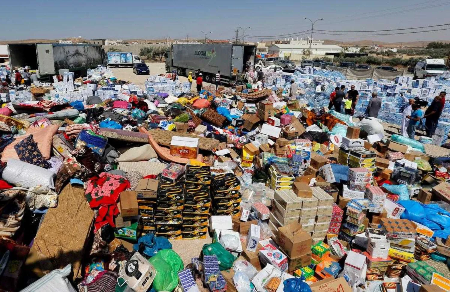 Humanitarian aid is prepared to be delivered to Syria, in the town of Ramtha, Jordan, July 2, 2018. (File Photo: Reuters)