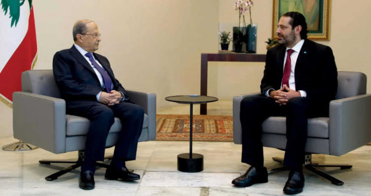 الرئيس ميشال عون مستقبلاً الرئيس الحريري أمس (دالاتي ونهرا)