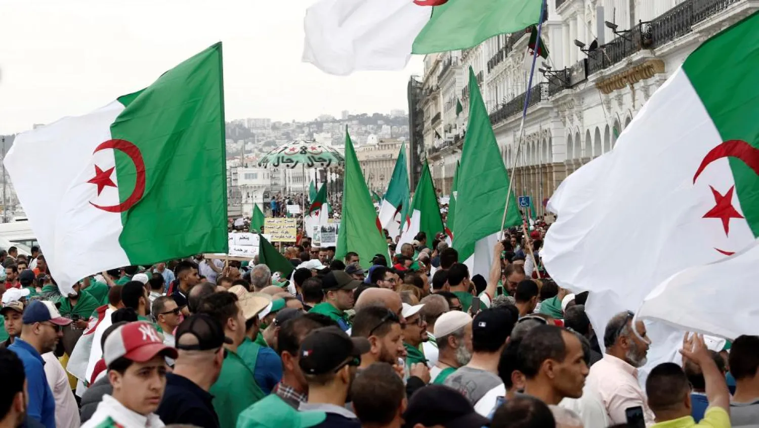 Protesters out on the streets of the capital Algiers on May 24, 2019. (Reuters)
